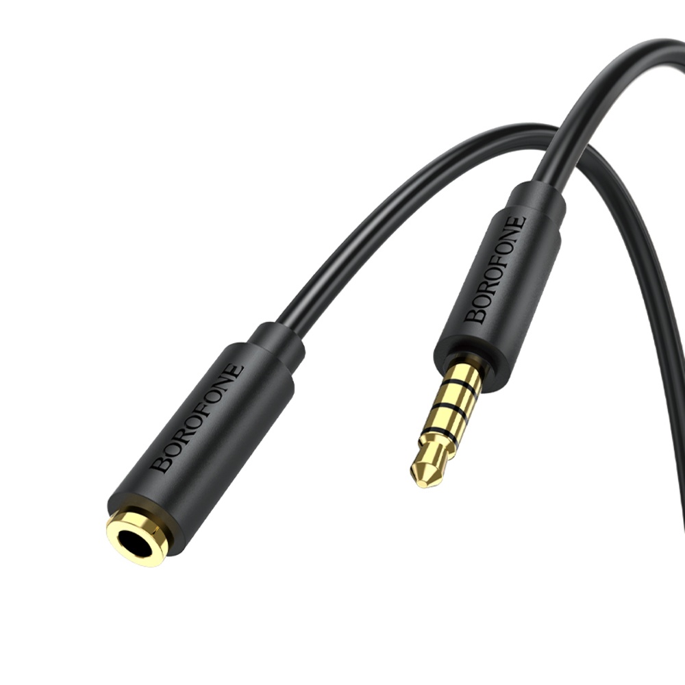 AUX кабель Borofone BL12 удлинитель Jack 3.5 to Jack 3.5 (F) 1m черный ...