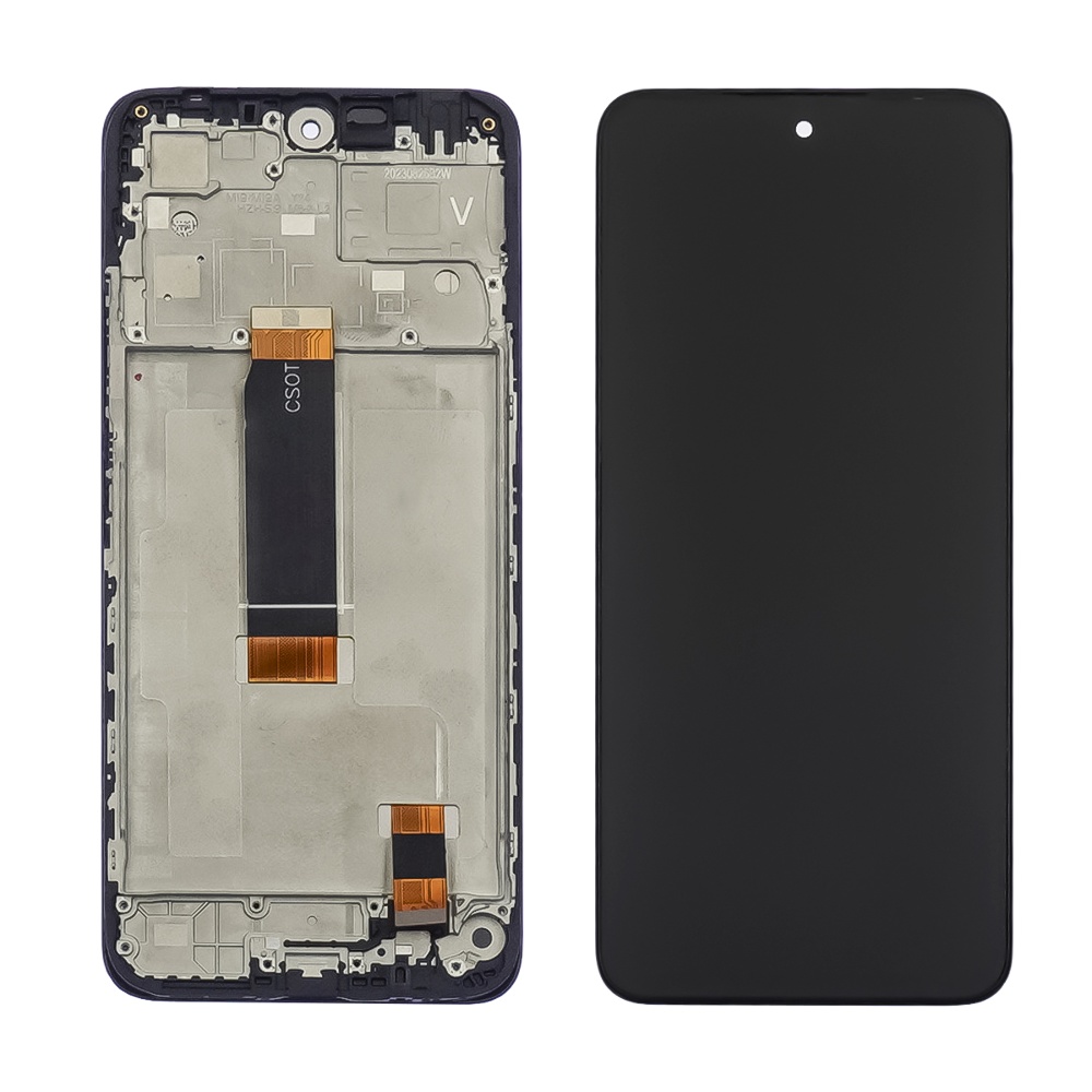 Дисплей для Xiaomi Redmi 12 с чёрным тачскрином и корпусной рамкой | YUCA