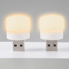 USB LED лампочка цилиндрическая, теплый свет белая
