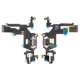 Фото 1. Шлейф для Apple iPhone 11 з фіолетовим роз'ємом живлення, з мікрофоном | Yuca.com.ua