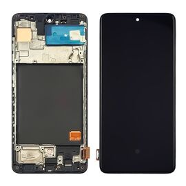 Дисплей для Samsung A515 Galaxy A51 (2020) с чёрным тачскрином и корпусной рамкой 6.36'' (с широким ободком) OLED