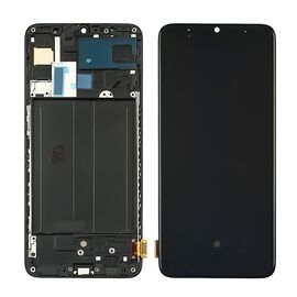 Дисплей для Samsung A705 Galaxy A70 (2019) с чёрным тачскрином и чёрной корпусной рамкой (с широким ободком) OLED
