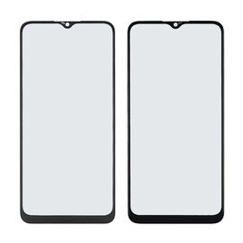 Стекло тачскрина с OCA плёнкой для Samsung A025 Galaxy A02S (2021) (160mm) чёрное с олеофобным покрытием, закалённое