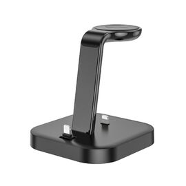 Фото 1. Бездротовий зарядний пристрій Hoco CW43 10W 3в1 чорний | Yuca.com.ua