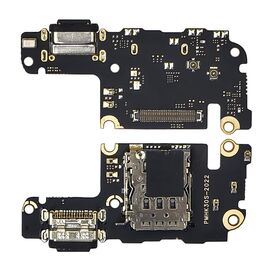 Разъём зарядки для Xiaomi Mi 10T/ Mi 10T Pro на плате с микрофоном и компонентами