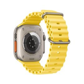 Фото 1. Ремінець силіконовий Hoco iWatch WA12 marine double buckle 42/ 44/ 45/ 49mm yellow | Yuca.com.ua