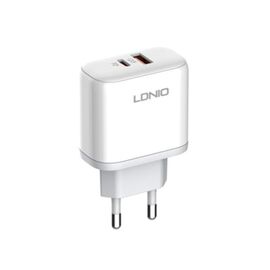 Фото 1. Мережевий зарядний пристрій Ldnio A2526C USB/ Type-C QC PD 45W білий + кабель Type-C to Type-C | Yuca.com.ua