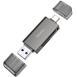 Фото 1. Адаптер перехідник Hoco HB39 USB/ Type-C 3.0 сірий | Yuca.com.ua