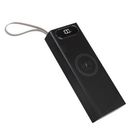 Корпус Multi-powerbank L20, под элементы 18650 до 20 шт, 22.5+15W, с беспроводной зарядкой и фонарём, черный