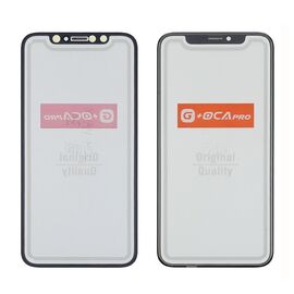 Стекло тачскрина с OCA плёнкой для Apple iPhone XS чёрное с сеточкой G+OCA Pro