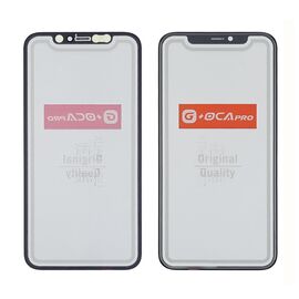 Стекло тачскрина с OCA плёнкой для Apple iPhone 11 Pro чёрное с сеточкой G+OCA Pro
