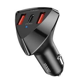 Автомобильное зарядное устройство Hoco DZ10 2 USB/ Type-C PD 27W QC black