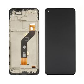 Дисплей для Tecno Spark 6 (KE7) с чёрным тачскрином и корпусной рамкой