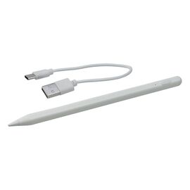 Фото 1. Стилус ємнісний, високоточний, активний JT-18 з вбудованою батареєю, алюмінієвий, білий, з сенсорною кнопкою Увімк./ Вимк. | Yuca.com.ua