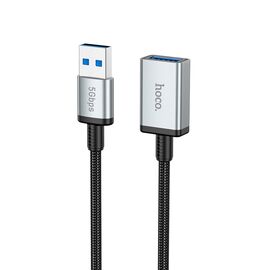 Фото 1. Мультимедійний кабель Hoco US10 подовжувач USB to USB (F) USB3.0 5Gbit/s 0.5m black | Yuca.com.ua