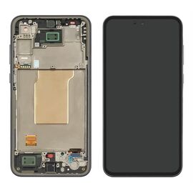 Дисплей для Samsung A356 Galaxy A35 (4G/ 5G) (2024) с чёрным тачскрином и синей корпусной рамкой GH82-34221A Original