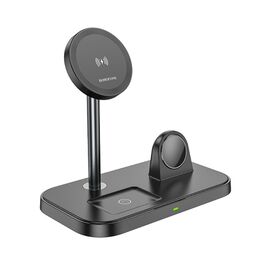 Фото 1. Бездротовий зарядний пристрій Borofone BQ29 3в1 black | Yuca.com.ua