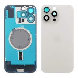 Фото 1. Заднє скло корпусу Apple iPhone 16 Pro Max White Titanium (біле) з рамкою і склом камери | Yuca.com.ua