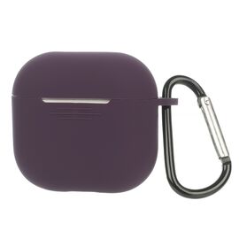 Чехол силиконовый с карабином для Apple AirPods 4 цвет  16 темно-фиолетовый