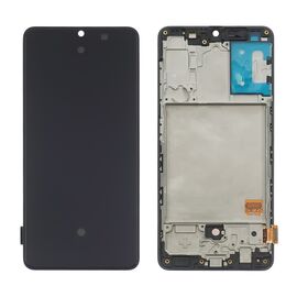 Дисплей для Samsung A415 Galaxy A41 (2020) с чёрным тачскрином и корпусной рамкой OLED