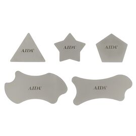 Набор металлических карт Aida C10 - 5 in 1 для разборки (пятиугольник, звезда пятиугольная, треугольник, 2 фигурные карты)
