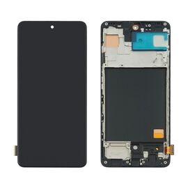 Дисплей для Samsung A515 Galaxy A51 (2020) с чёрным тачскрином и корпусной рамкой IPS
