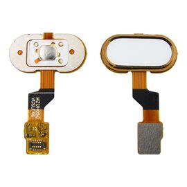 Шлейф для Meizu M3s с бело-золотистой кнопкой HOME (сенсорная)