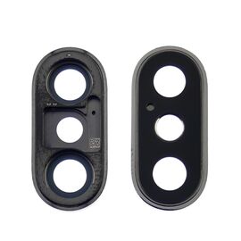 Стекло камеры для Apple iPhone XS/ XS Max с серой рамкой