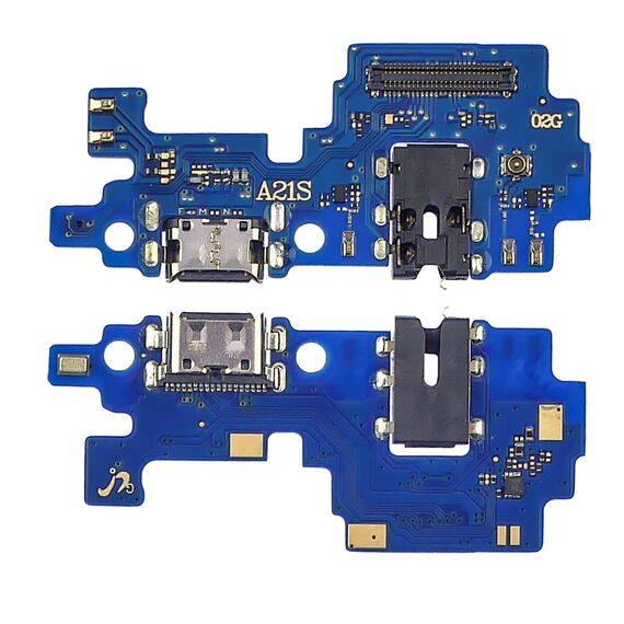 Фото 1. Роз'єм зарядки для Samsung A217 Galaxy A21S (2020) на платі з мікрофоном і компонентами | Yuca.com.ua