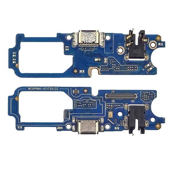 Фото 1. Роз'єм зарядки для Realme 6 на платі з мікрофоном і компонентами | Yuca.com.ua