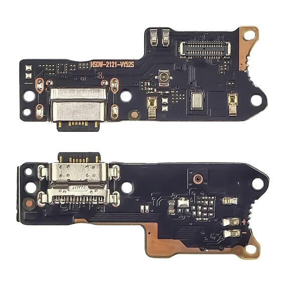Фото 1. Роз'єм зарядки для Xiaomi Redmi 9T на платі з мікрофоном і компонентами | Yuca.com.ua
