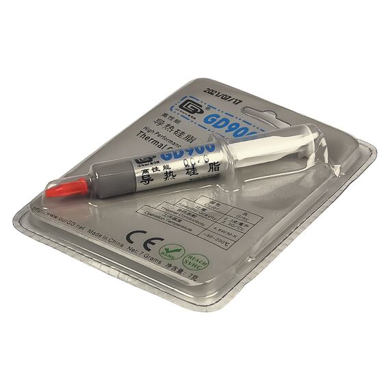 Фото 1. Термопаста GD900, 7г, теплопровідність 4.8 W/mK, щільність 2.3г/см3, лопатка пластикова, 2 напальчники | Yuca.com.ua