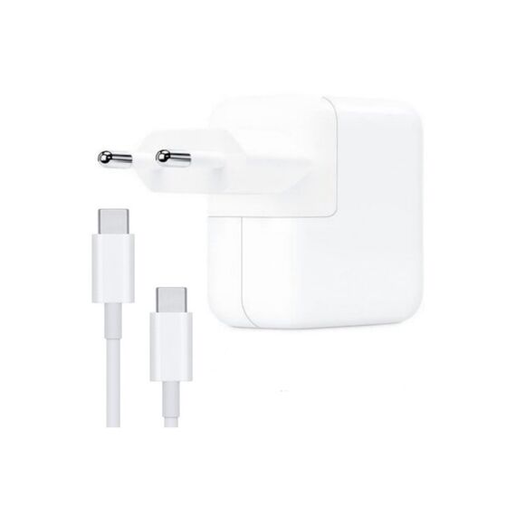 Фото 1. Мережевий зарядний пристрій Apple USB-C Type-C на Type-C 30W білий | Yuca.com.ua