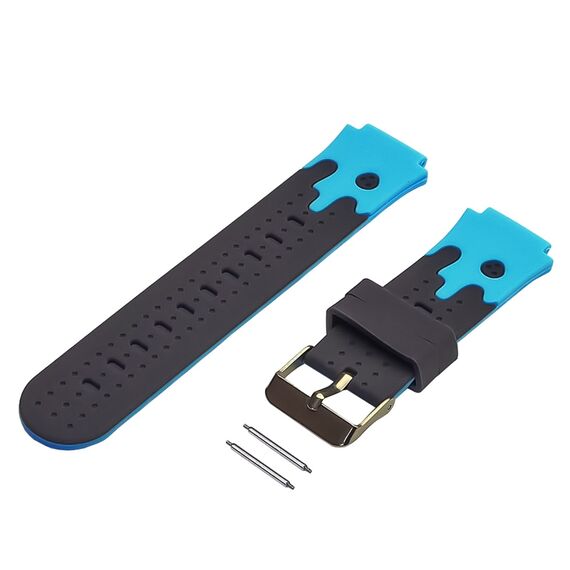 Фото 1. Ремінець для дитячого годинника 16mm чорно-блакитний | Yuca.com.ua