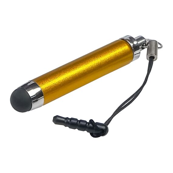 Фото 1. Стилус-брелок ємнісний, висувний, золотистий | Yuca.com.ua