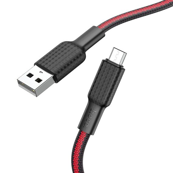 Фото 1. Кабель Hoco X69 USB to MicroUSB 1m black red | Yuca.com.ua