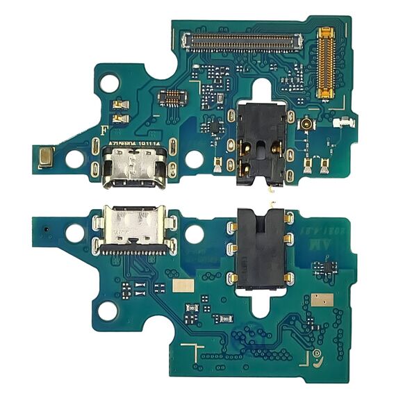 Фото 1. Роз'єм зарядки для Samsung A715 Galaxy A71 (2020) на платі з мікрофоном та компонентами | Yuca.com.ua