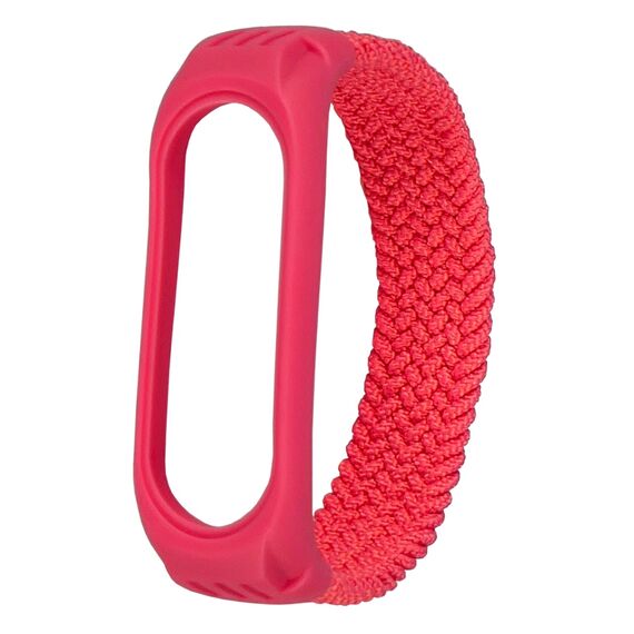 Фото 1. Ремінець нейлоновий Braided rope для Xiaomi Mi Band 3/ 4/ 5/ 6 розмір L рожевий | Yuca.com.ua