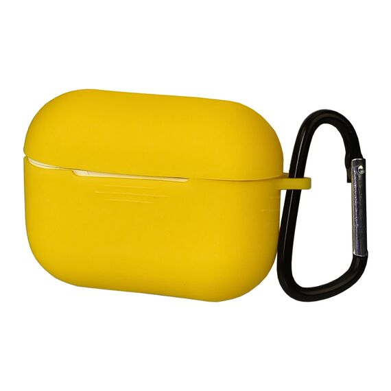 Фото 1. Чохол силіконовий з карабіном для Apple AirPods Pro колір 08 жовтий | Yuca.com.ua