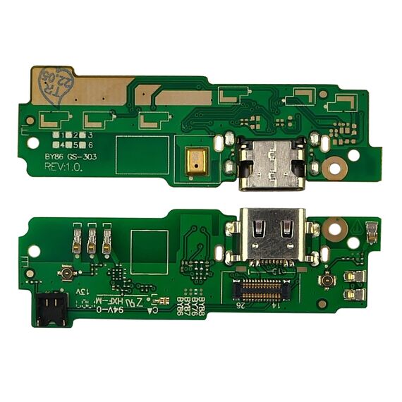 Фото 1. Роз'єм зарядки Sony Sony Xperia XA1 Ultra G3221 G3212 на платі з мікрофоном і компонентами | Yuca.com.ua