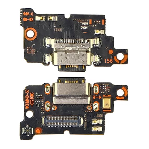 Фото 1. Роз'єм зарядки для Xiaomi Poco F3 на платі з мікрофоном та компонентами | Yuca.com.ua
