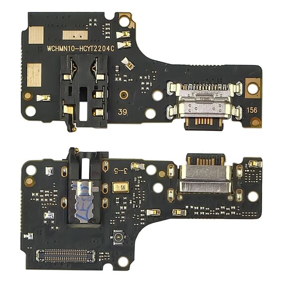 Фото 1. Роз'єм зарядки для Xiaomi Redmi Note 10 на платі з мікрофоном та компонентами | Yuca.com.ua