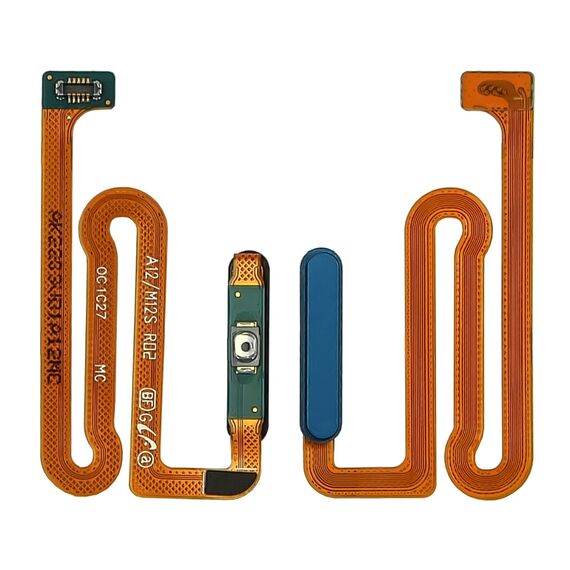 Фото 1. Шлейф для Samsung A125 Galaxy A12 (2020) з кнопкою вкл./вимк., і синім сканером відбитка пальця оригінал | Yuca.com.ua