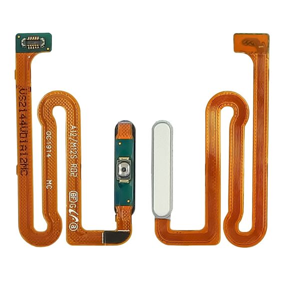 Фото 1. Шлейф для Samsung A125 Galaxy A12 (2020) з кнопкою вкл./вимк., і білим сканером відбитка пальця оригінал | Yuca.com.ua