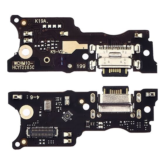Фото 1. Роз'єм зарядки для Xiaomi Redmi 10 на платі з мікрофоном та компонентами | Yuca.com.ua