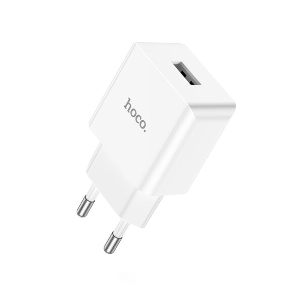 Фото 1. Мережевий зарядний пристрій Hoco C106A USB білий | Yuca.com.ua