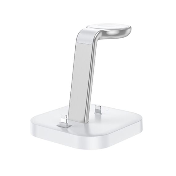 Фото 1. Бездротовий зарядний пристрій Hoco CW43 10W 3в1 білий | Yuca.com.ua