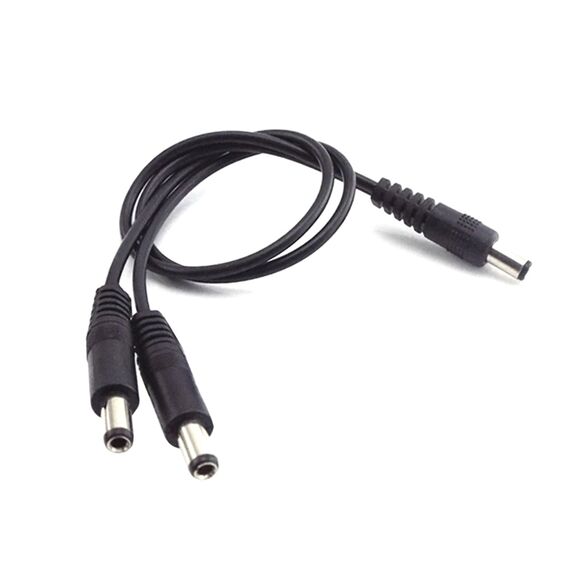 Фото 1. Кабель живлення розгалужувач для роутера DC 5.5x2.5 to 2 DC 5.5x2.5 0.5m чорний | Yuca.com.ua