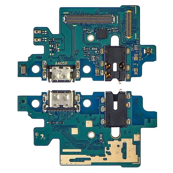 Фото 1. Роз'єм зарядки для Samsung A405 Galaxy A40 (2019) на платі з мікрофоном та компонентами | Yuca.com.ua