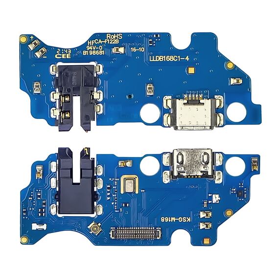 Фото 1. Роз'єм зарядки для Samsung A032 Galaxy A03 Core на платі з мікрофоном та компонентами | Yuca.com.ua